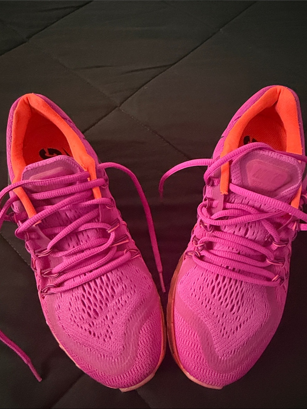 Nike Women's Pink Athletic Sneakers with Orange Accents